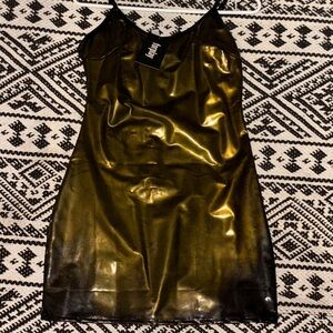 Forplay Metallic Gold Mini Dress